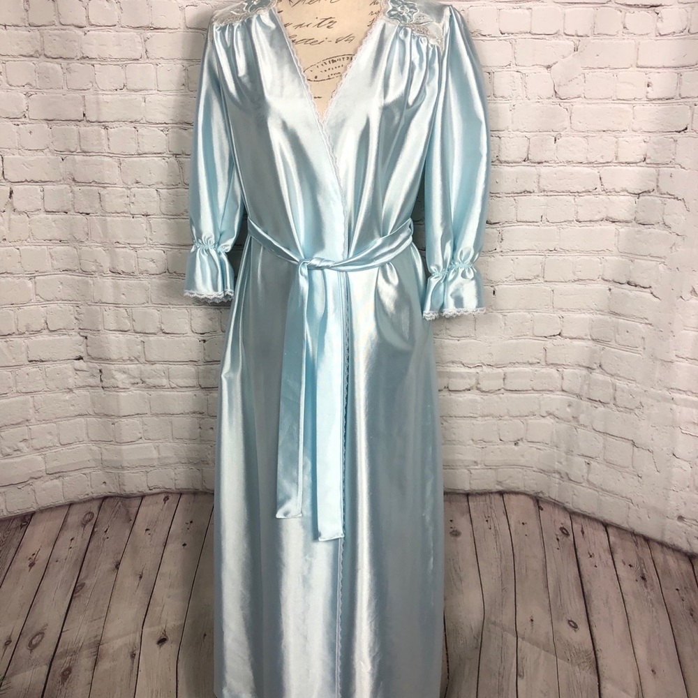 Vintage Lorraine Blue Long Robe with Belt